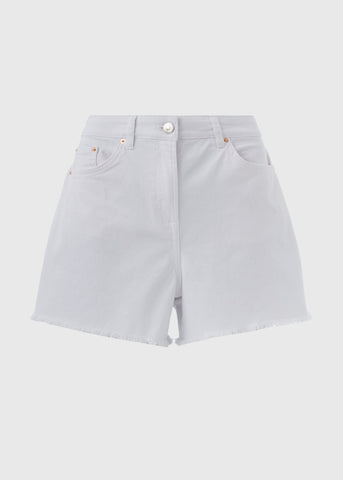 White Frayed Hem Shorts  F511506