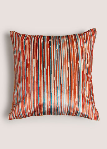 Rust Velvet Stripe Cushion Orange M494091