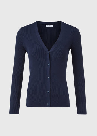 Navy Button Through Cardigan  F275390