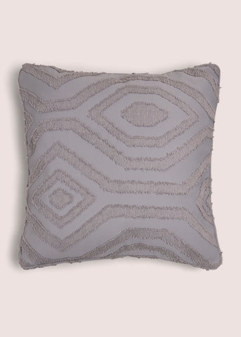 Grey Geo Tufted Cushion (43cm x 43cm) M494098