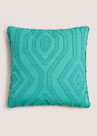 Blue Geometric Pattern Cushion (43cmx43cm) Teal M494107