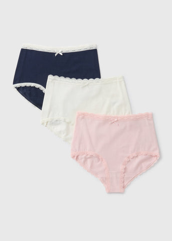 3 Pack Lace Full Brief Knickers  F473109