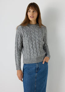 Grey Cable Knit Jumper  F275462