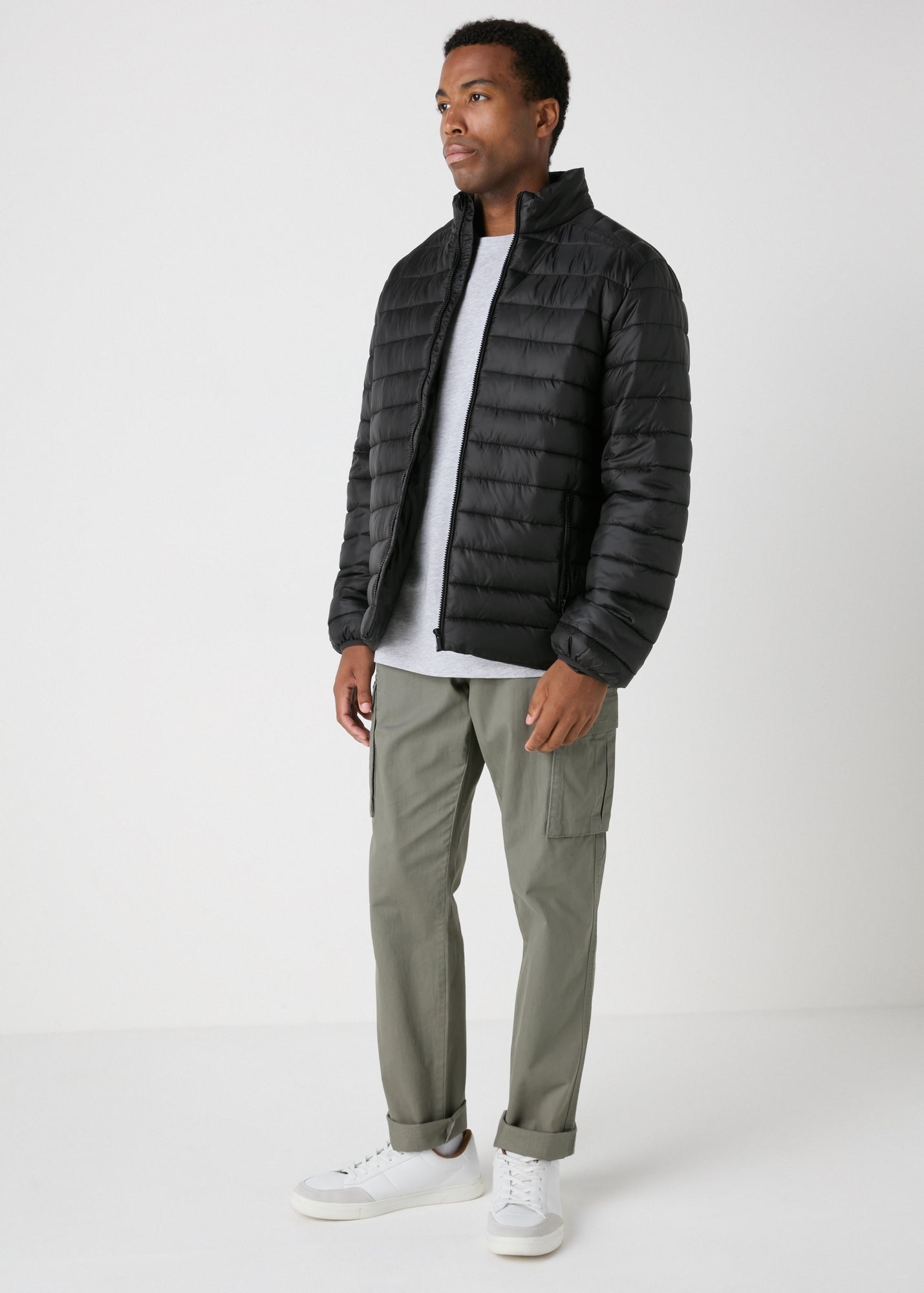 Black Padded Puffa Jacket  M207069