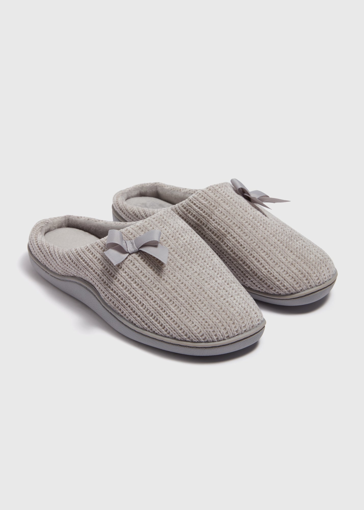 Grey Hidden Support Mule Slippers  F466871