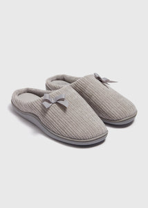 Grey Hidden Support Mule Slippers  F466871