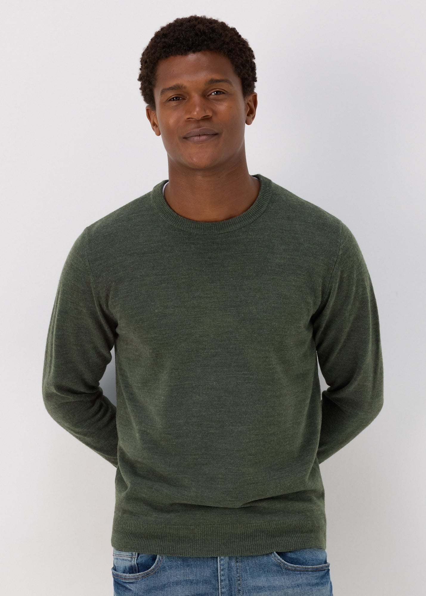 Khaki Soft Touch Crew Neck Jumper  M207082