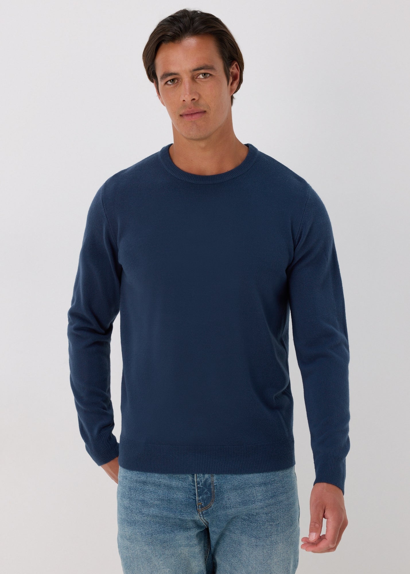 Navy Soft Touch Crew Neck Jumper  M207084