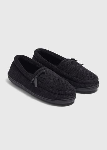 Black Full Velour Slippers  F466874