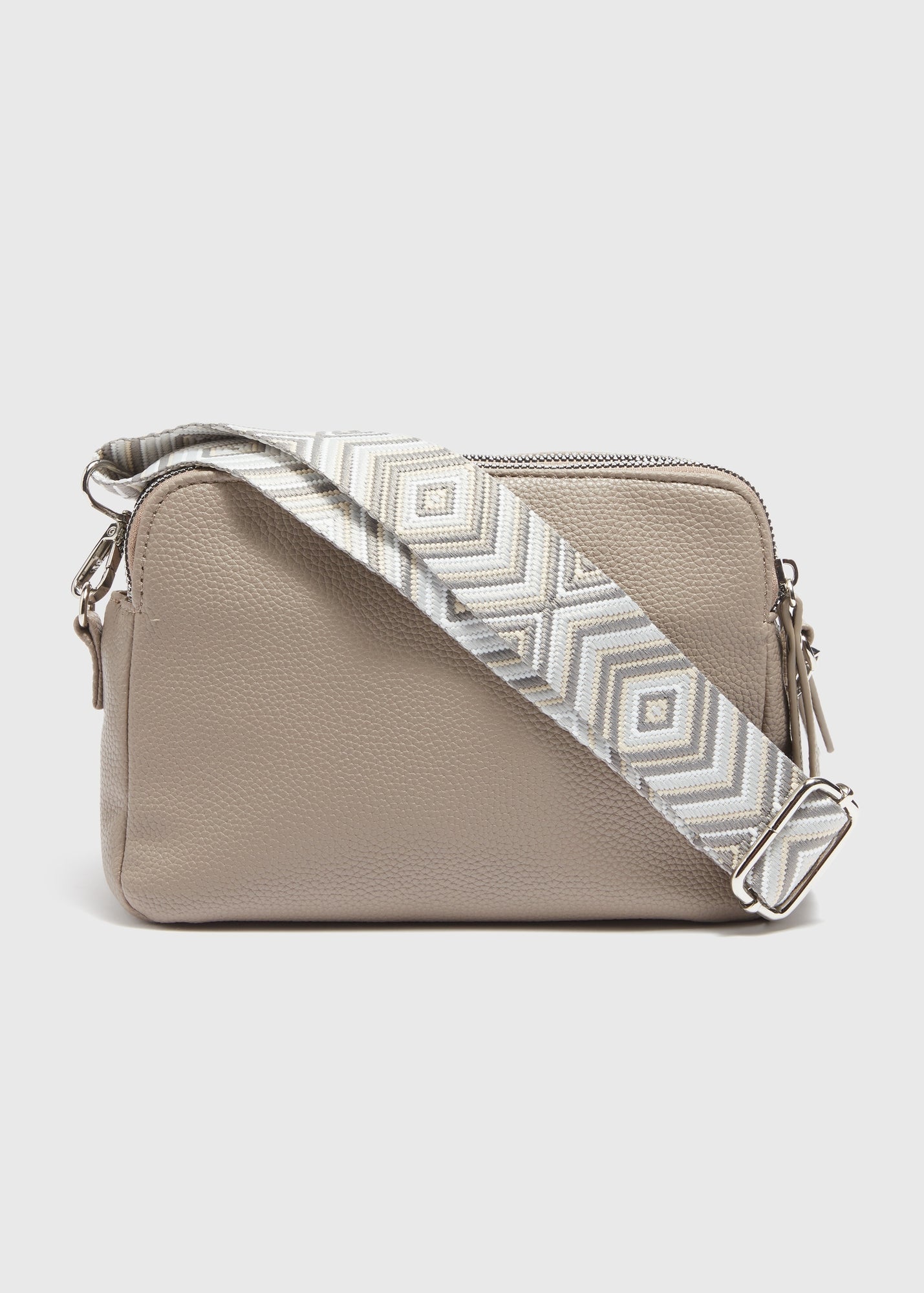 Taupe Compartment Cross Body Bag  F441832
