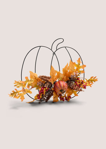 Orange Hanging Metal Pumpkin Plant M698534