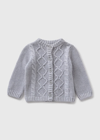 Baby Grey Cable Knit Cardigan (Newborn-23mths)  C320976
