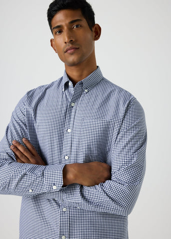 Blue Check Gingham Oxford Shirt  M437296