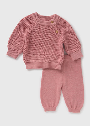 Baby Pink Knit Jumper & Leggings Set (Newborn-23mths)  C320979
