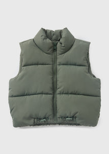 Girls Showerproof Khaki Cropped Gilet (7-15yrs)  G180951