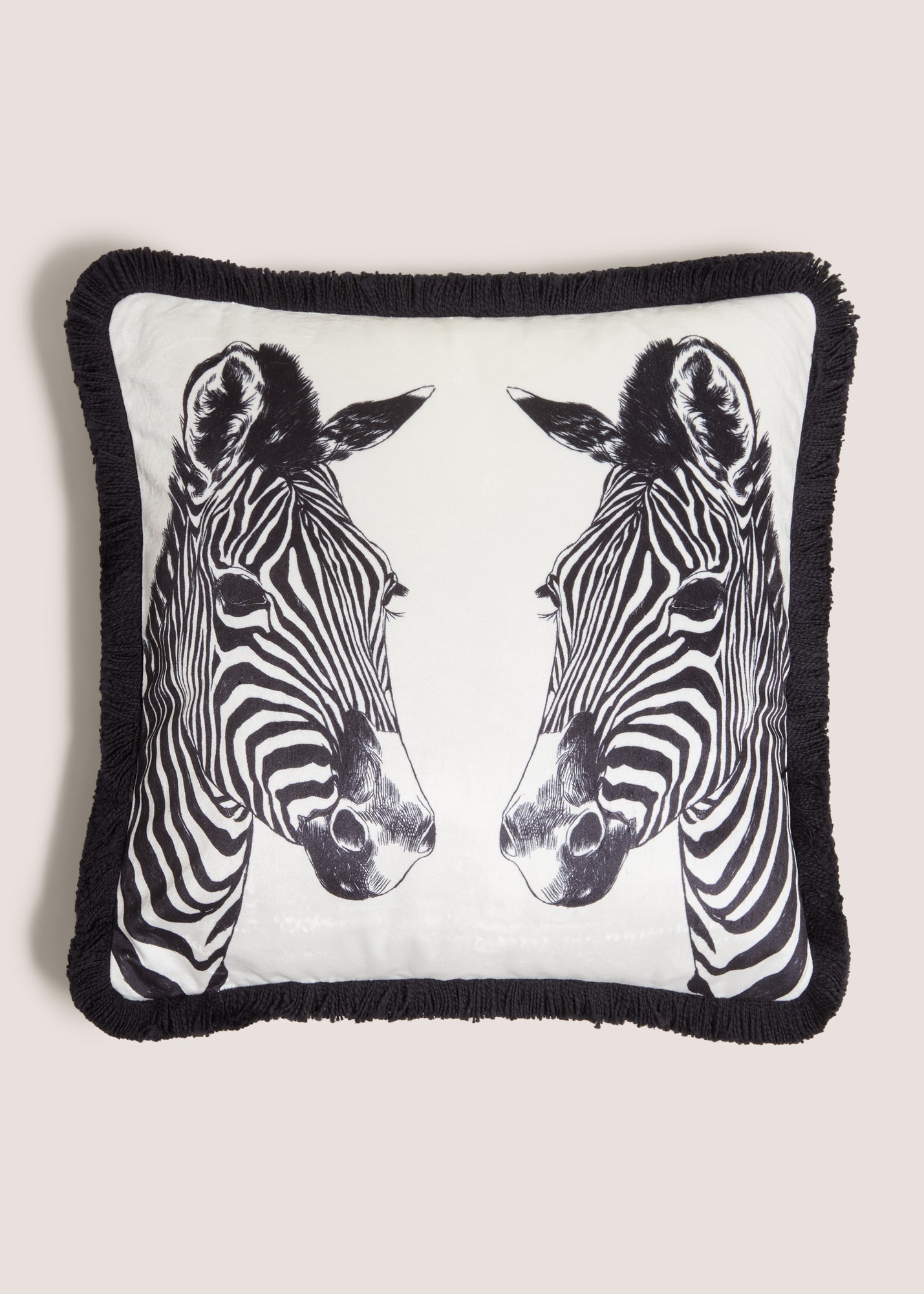 White Zebra Print Cushion M494130