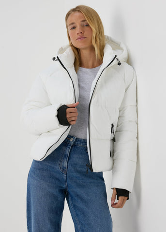 White Padded Short Coat  F283581