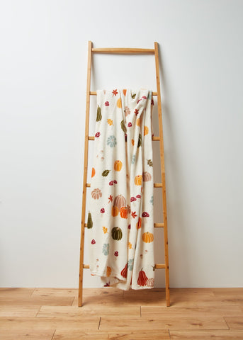 Cream Pumpkin Printed Throw M494133