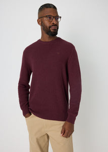 Lincoln Burgundy Crew Neck Knit Jumper  M293452