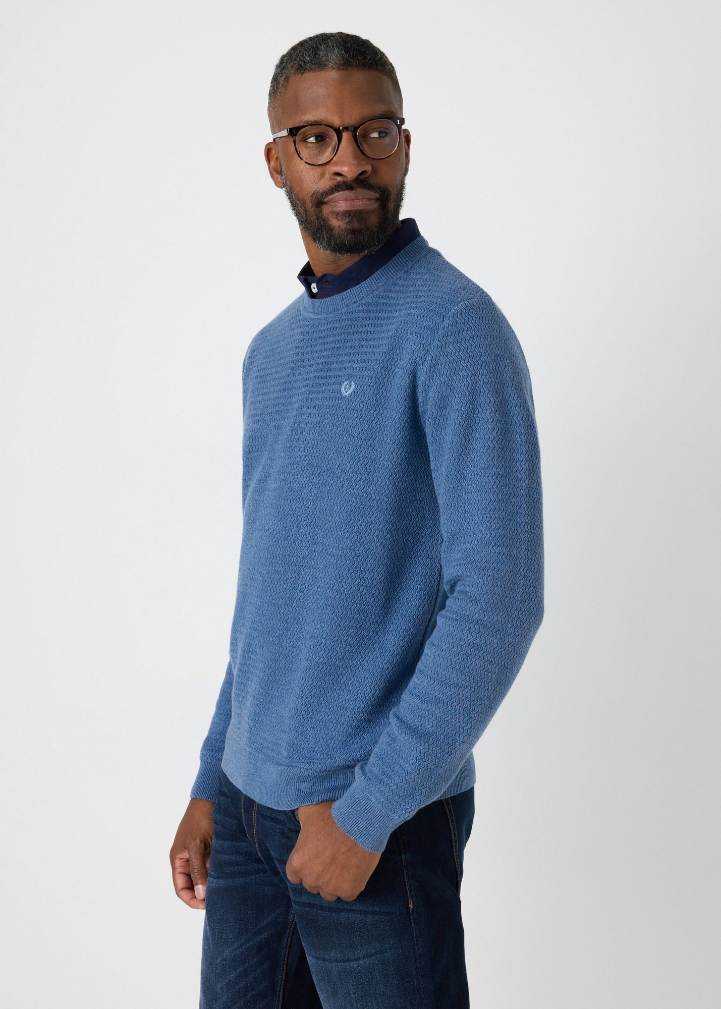 Lincoln Blue Knit Jumper  M293460