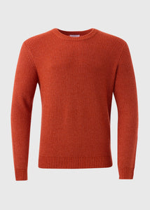 Orange Ribbed Crew Neck Jumper  M207161