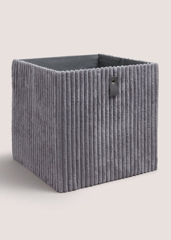 Grey Corduroy Foldable Box M698607