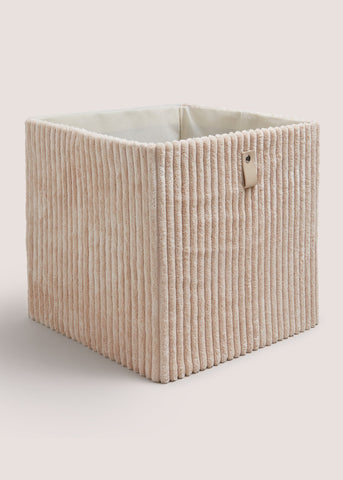 Cream Corduroy Foldable Box Beige M698608