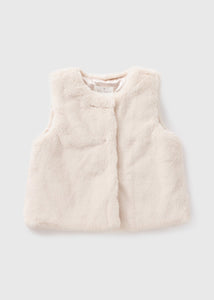 Girls Cream Fur Gilet (1-7yrs)  C303673