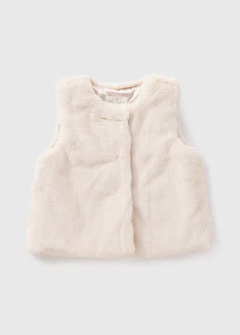 Girls Cream Fur Gilet (1-7yrs)  C303674