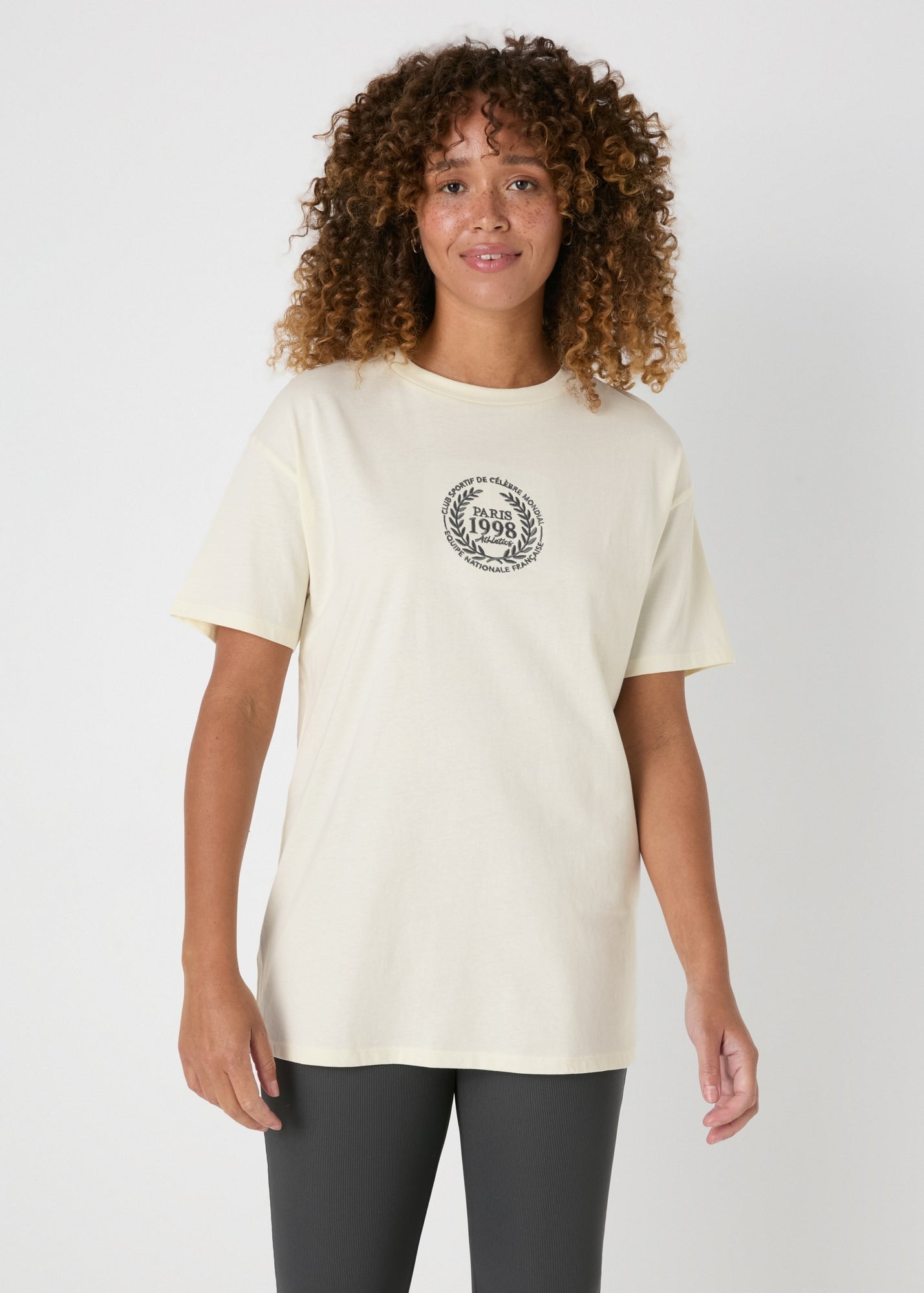 Ivory Oversized Graphic T-Shirt  F466964