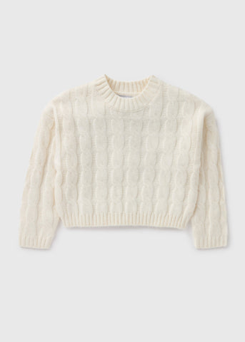 Girls Cream Cable Knit Jumper (7-15yrs) G324817
