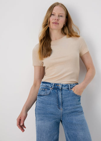 Beige Fitted T-Shirt  F467568