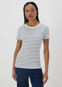 White Stripe Fitted T-Shirt  F467001