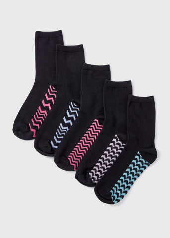 5PK CREW FOOTBED CHEVRON F473255