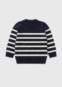 Boys Navy Stripe Knitted Jumper (1-7yrs)  B369165