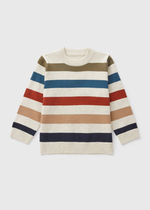 Boys Cream Striped Knitted Jumper (1-7yrs)  B369167