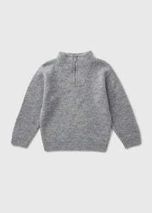 Boys Grey Ribbed 1/4 Zip Jumper (1-7yrs)  B369173