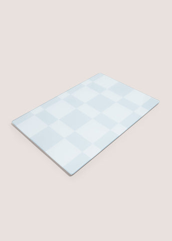 Small Grey Checked Chopping Board (30cmx20cm) Blue M485131