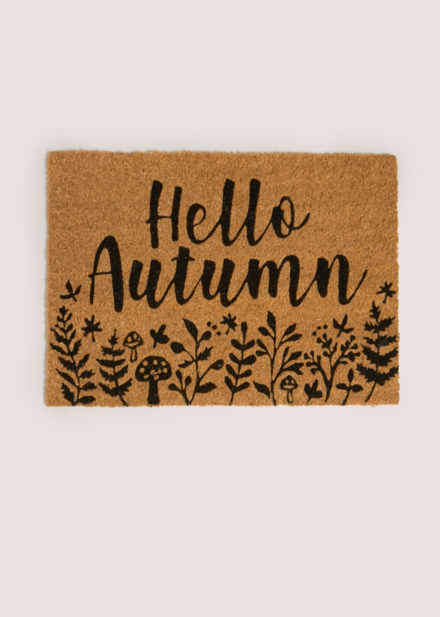 Hello Autumn Slogan Doormat Black M485132