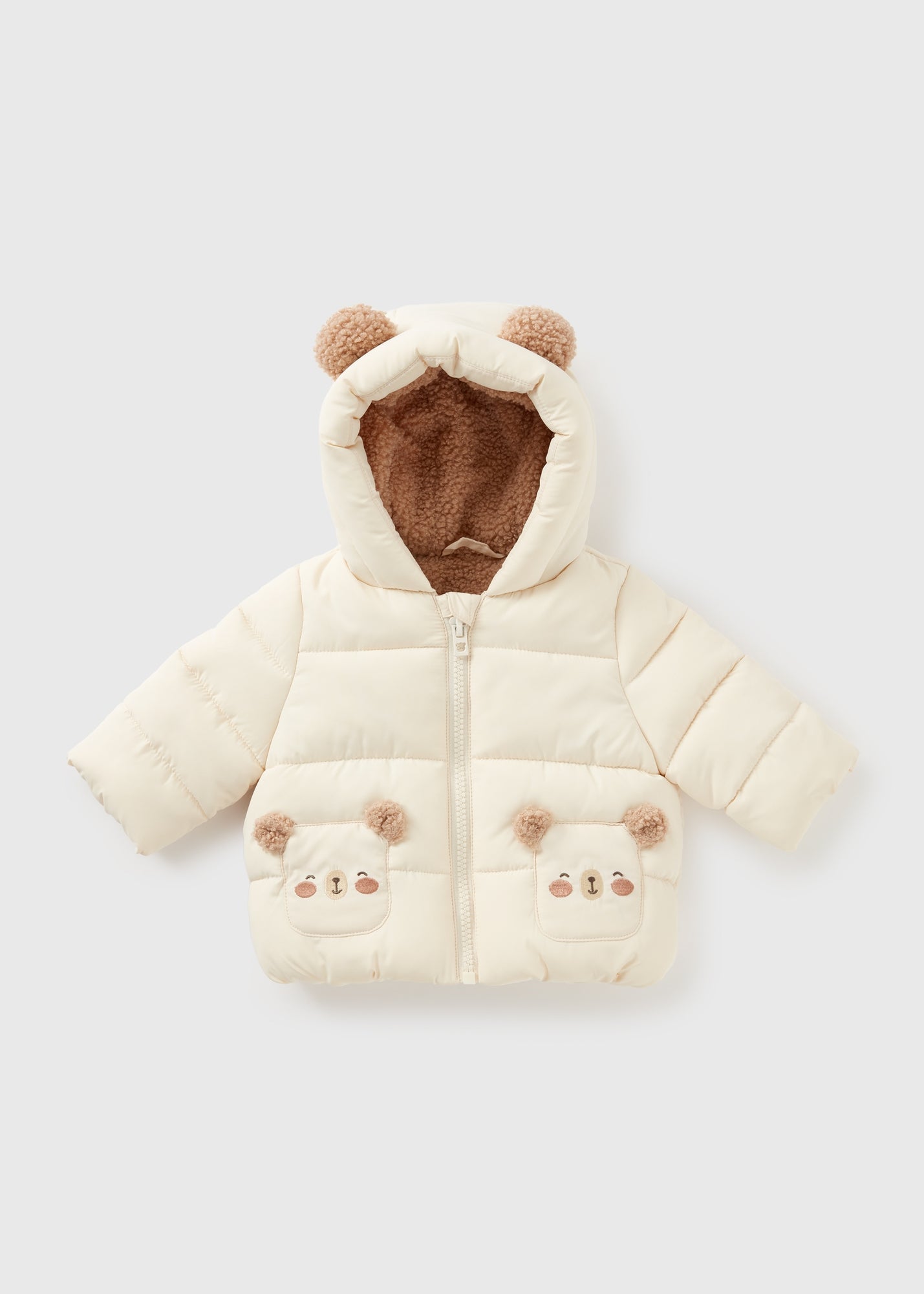 Baby Cream Bear Padded Showerproof Jacket (Newborn-23mths)  C320983