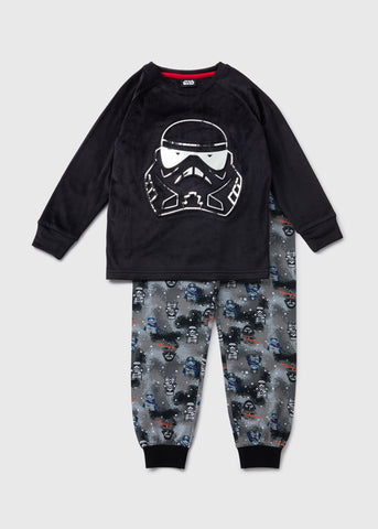 Star Wars Boys Black Embossed Pyjama Set (4-14yrs)  C294532