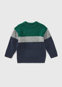 Boys Navy Block Colour Knitted Jumper (1-7yrs)  B369190