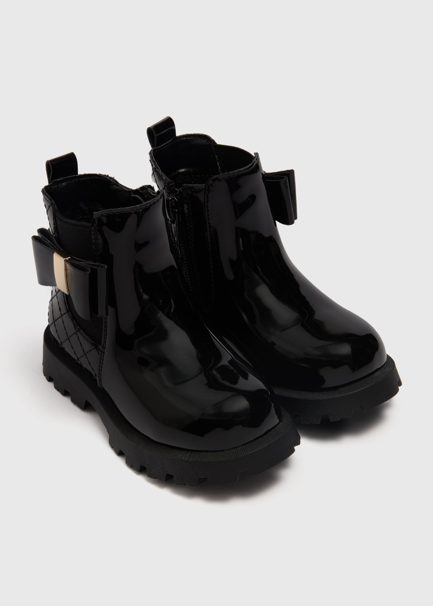 Girls Black Bow Chelsea Boots (Younger 4-12)  C303717