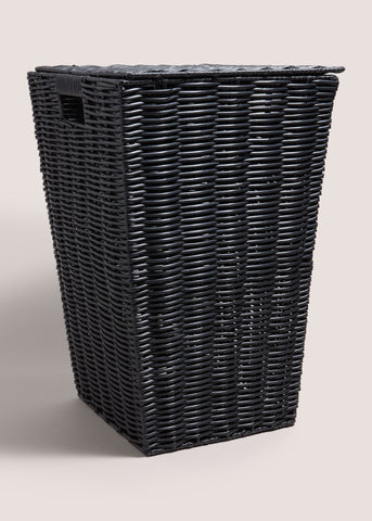 Black Woven Plastic Laundry Basket M814890