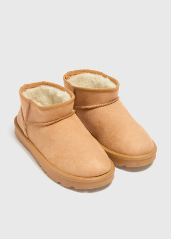 Girls Tan Snug Boots (Younger 10-Older 5)  C303737