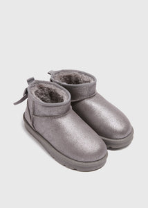 Girls Grey Bow Snug Boots (Younger 10-Older 5)  C303746