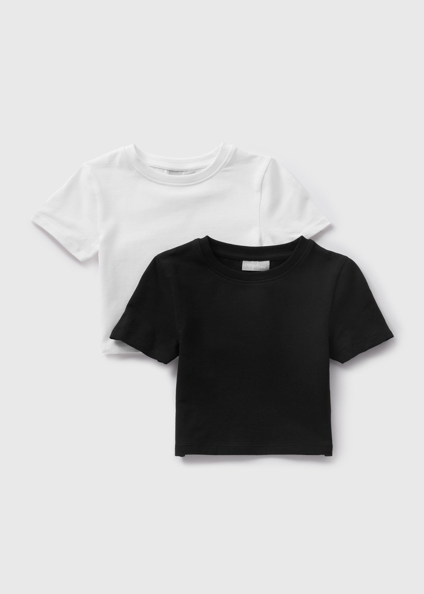 2 Pack Girls Black & White T-Shirts (7-15yrs) G325770