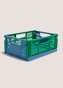 Blue & Green Medium Collapsible Crate (290mmx215mmx115mm) Multi M485178