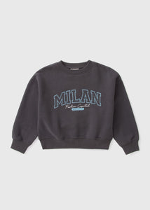 Girls Charcoal MILAN Slogan Sweatshirt (7-15yrs)  G324942