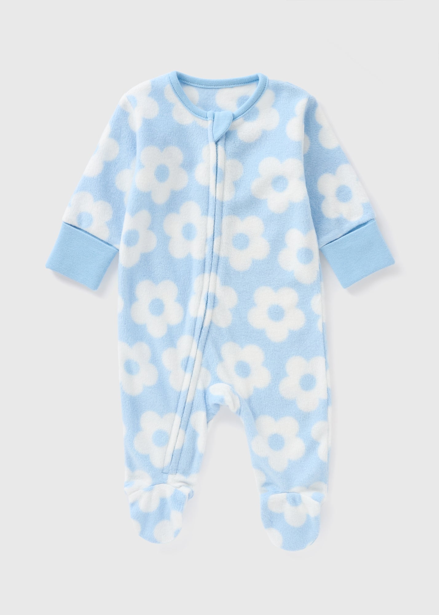Baby Blue Flower Fleece Sleepsuit (Newborn-18mths)  C136295